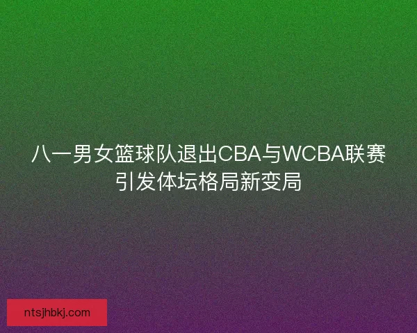 八一男女篮球队退出CBA与WCBA联赛引发体坛格局新变局